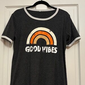 Good Vibes Gray Short Sleeve Tee